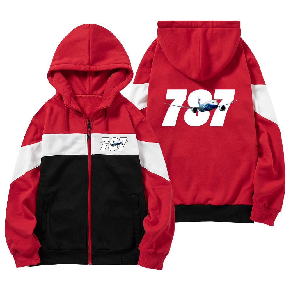 Super Boeing 787 Designed Colourful Zipped Hoodies
