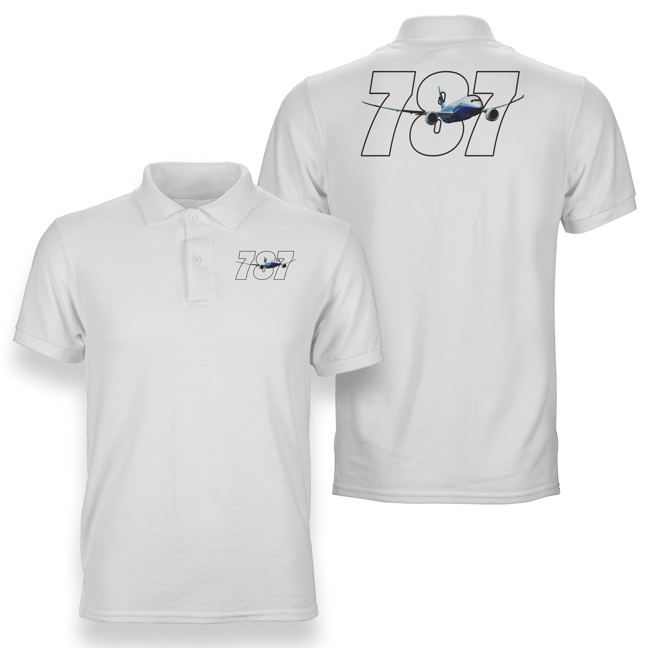 Super Boeing 787 Designed Double Side Polo T-Shirts