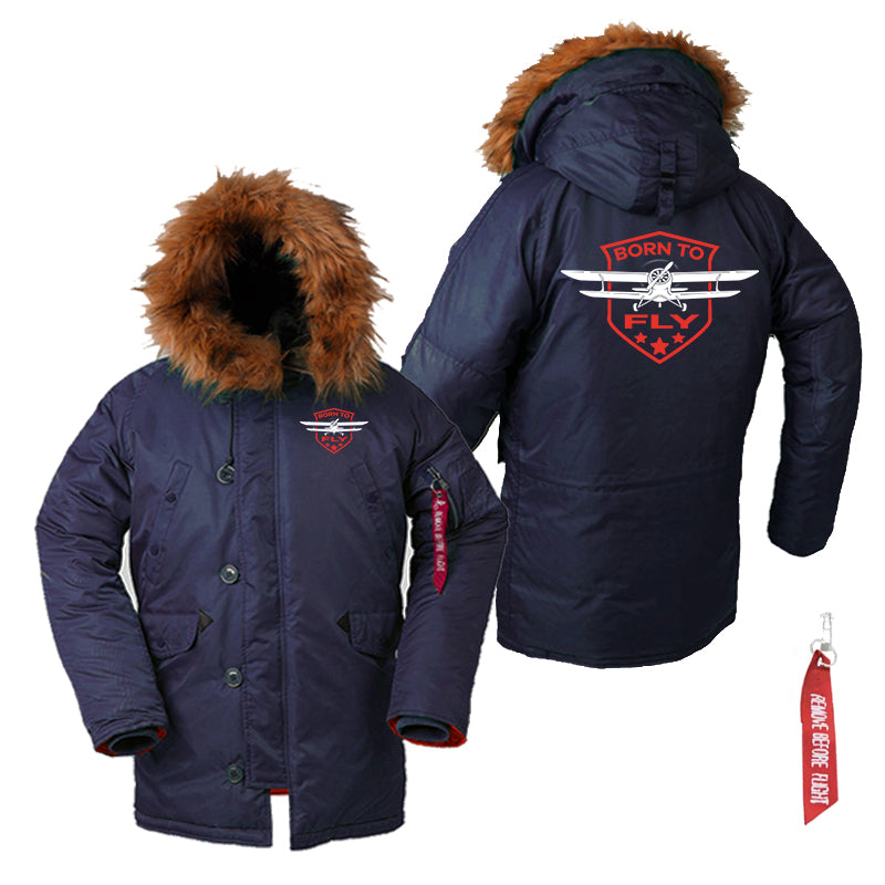Super Born To Fly Designed Parka Bomber Jackets