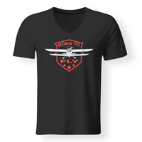 Thumbnail for Super Born To Fly Designed V-Neck T-Shirts
