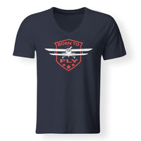Thumbnail for Super Born To Fly Designed V-Neck T-Shirts