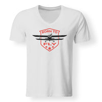 Thumbnail for Super Born To Fly Designed V-Neck T-Shirts