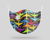 Thumbnail for Super Colourful Airplanes Designed Face Masks