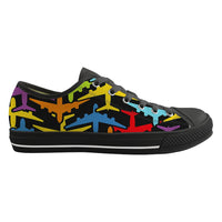 Thumbnail for Super Colourful Airplanes Designed Canvas Shoes (Men)
