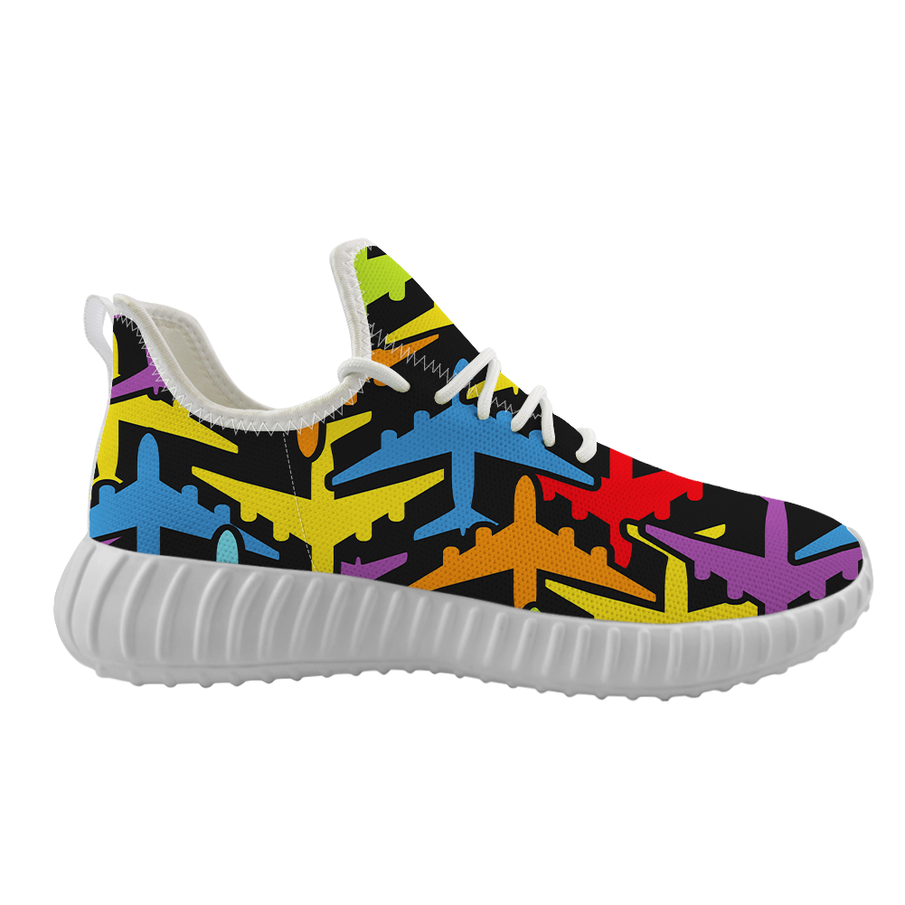 Super Colourful Airplanes Designed Sport Sneakers & Shoes (MEN)