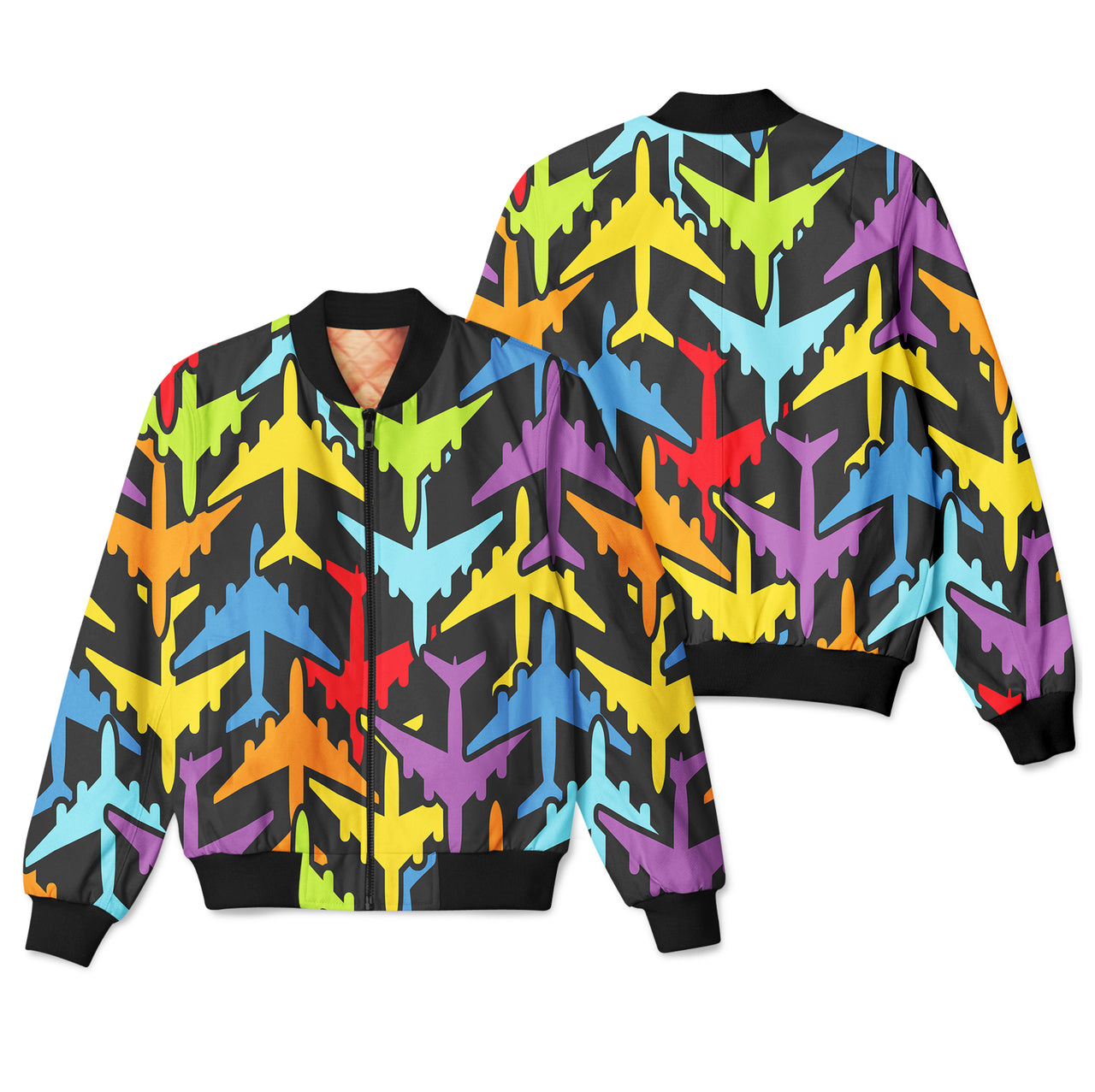 Super Colourful Airplanes Designed 3D Pilot Bomber Jackets