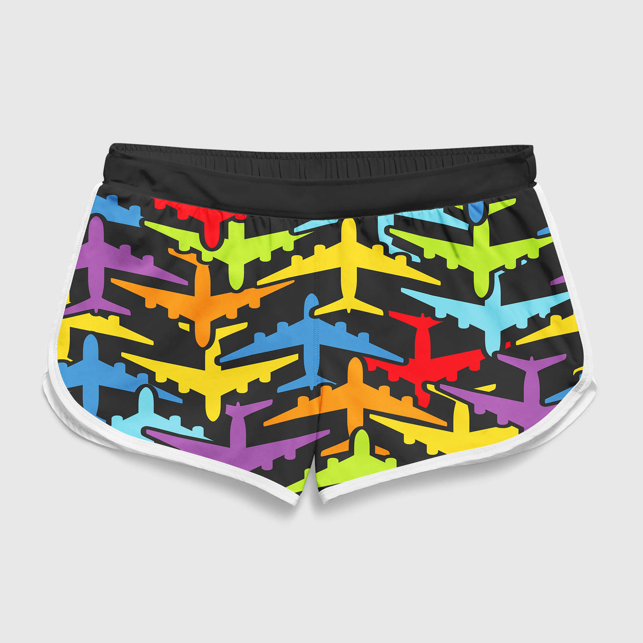 Super Colourful Airplanes Designed Women Beach Style Shorts