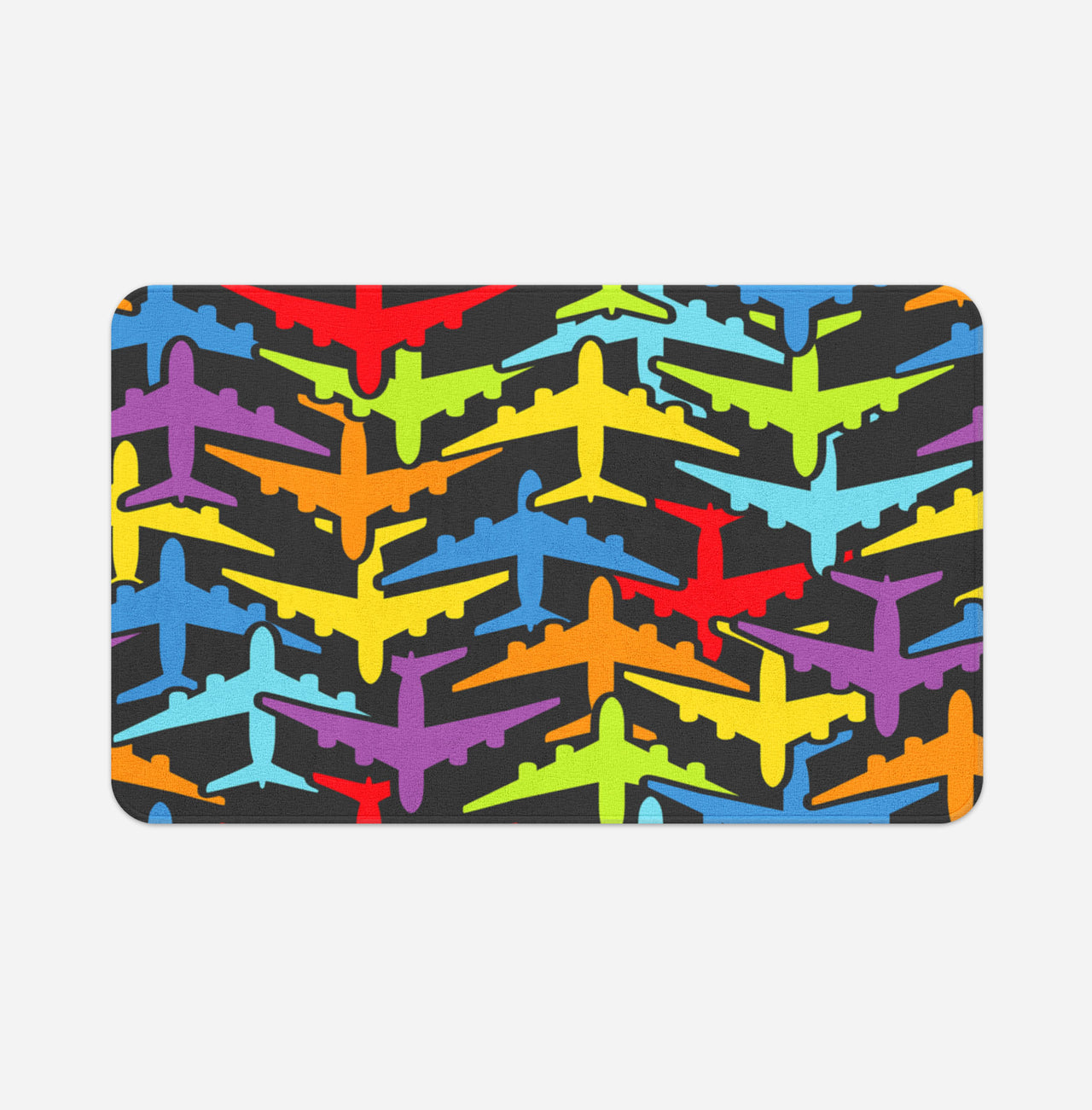 Super Colourful Airplanes Designed Bath Mats