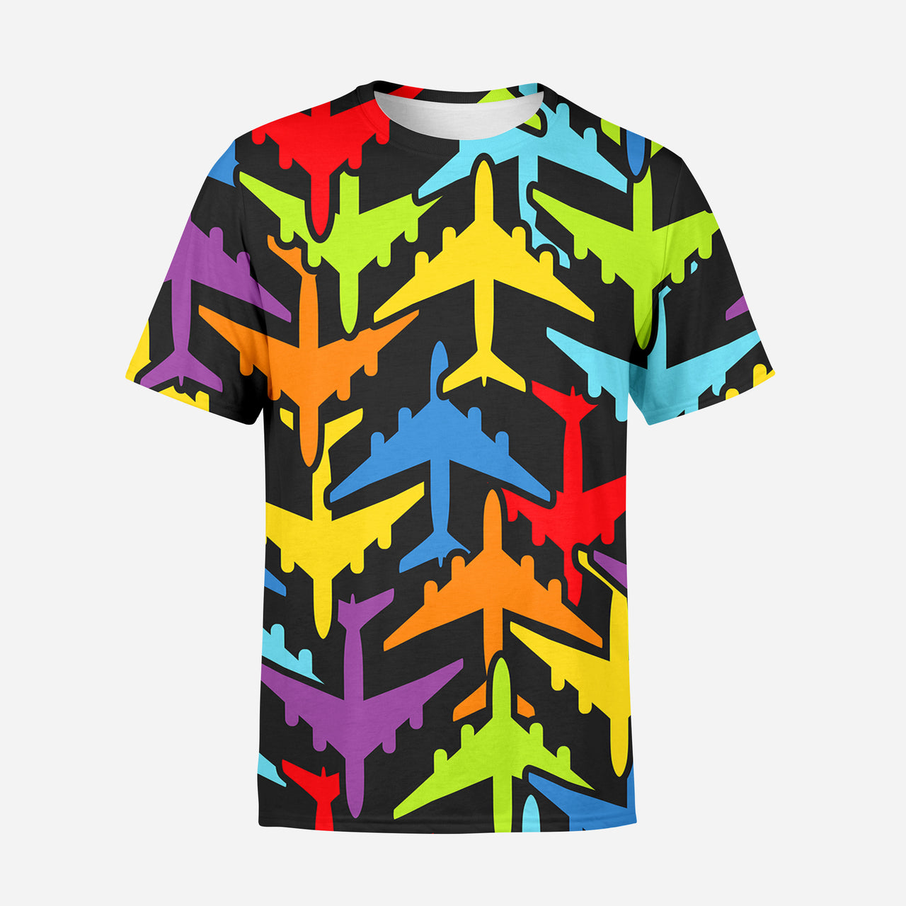 Super Colourful Airplanes Designed 3D T-Shirts