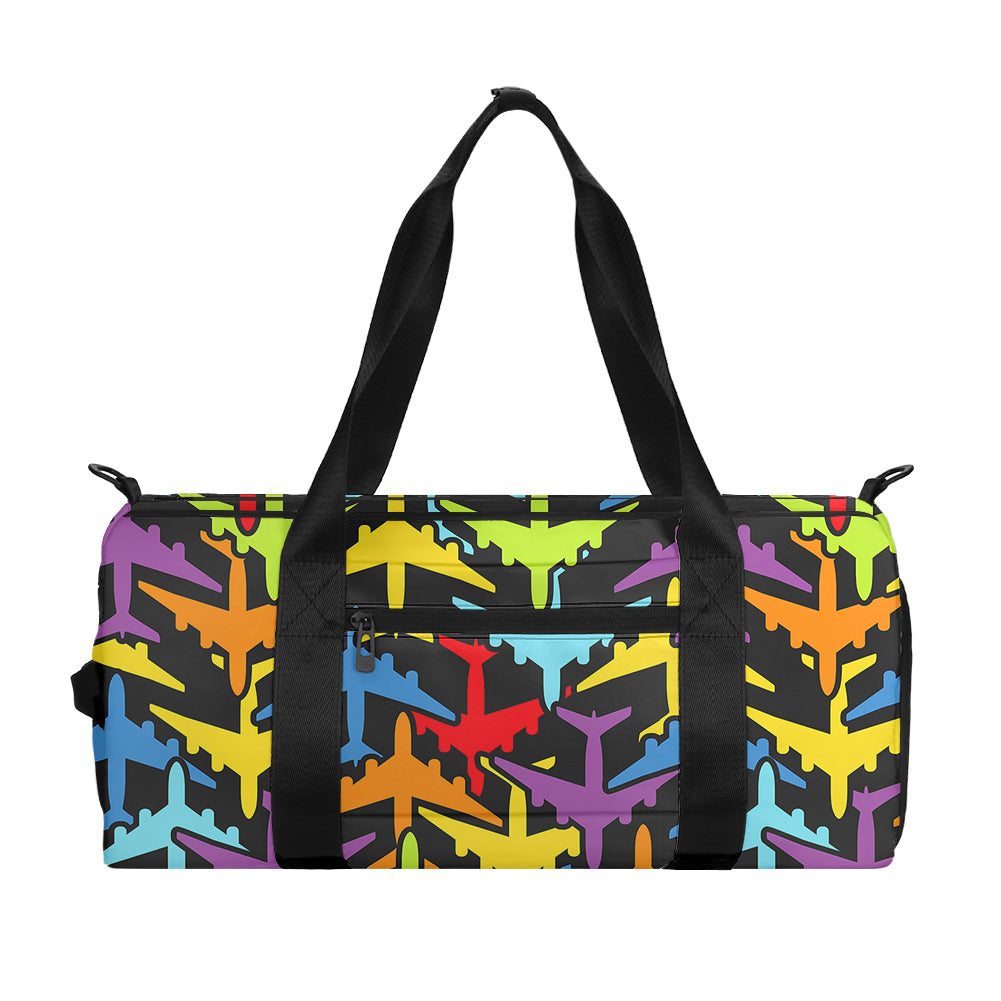 Super Colourful Airplanes Designed Sports Bag