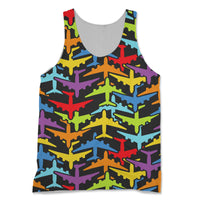 Thumbnail for Super Colourful Airplanes Designed 3D Tank Tops