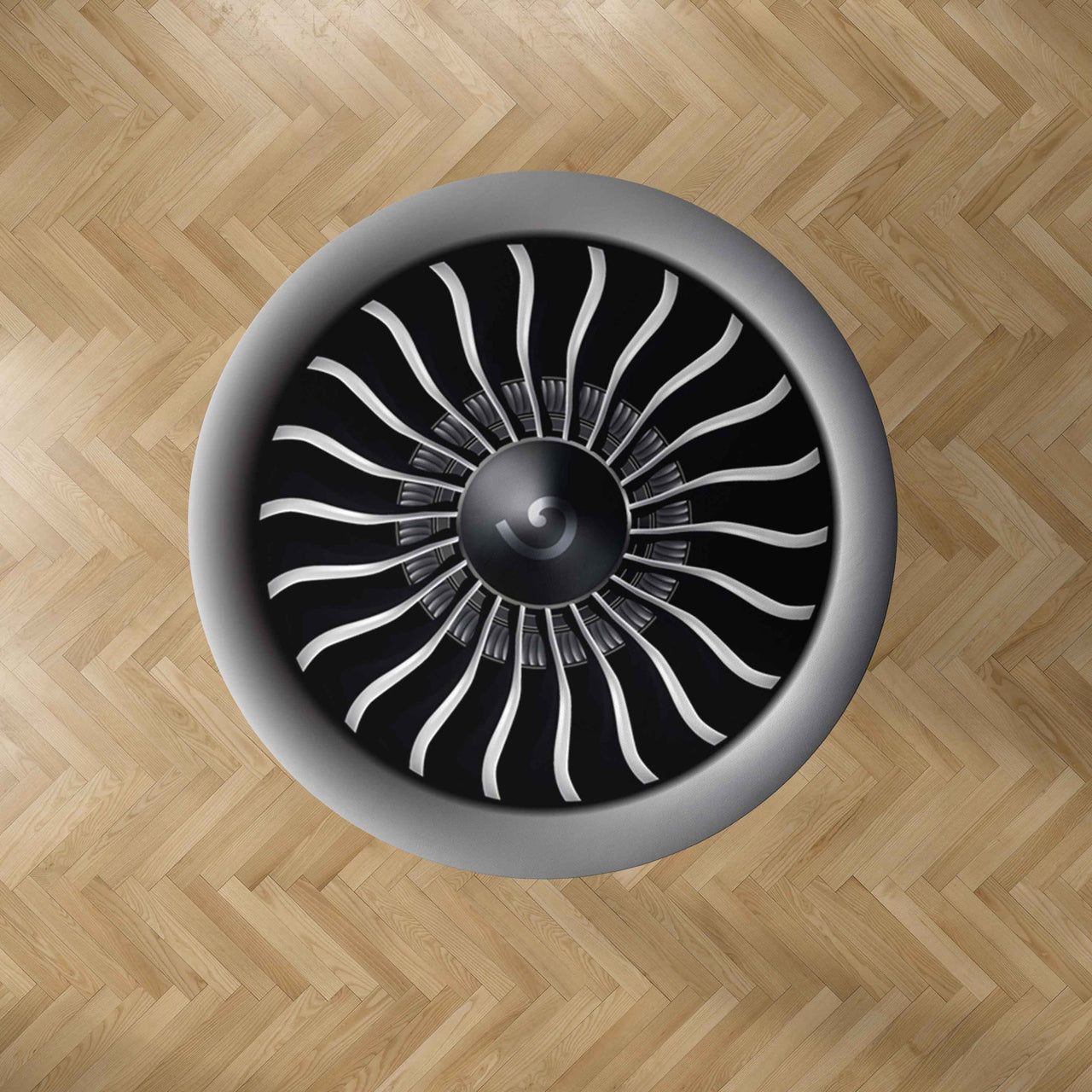 Super Cool Jet Engine Designed Carpet & Floor Mats (Round)