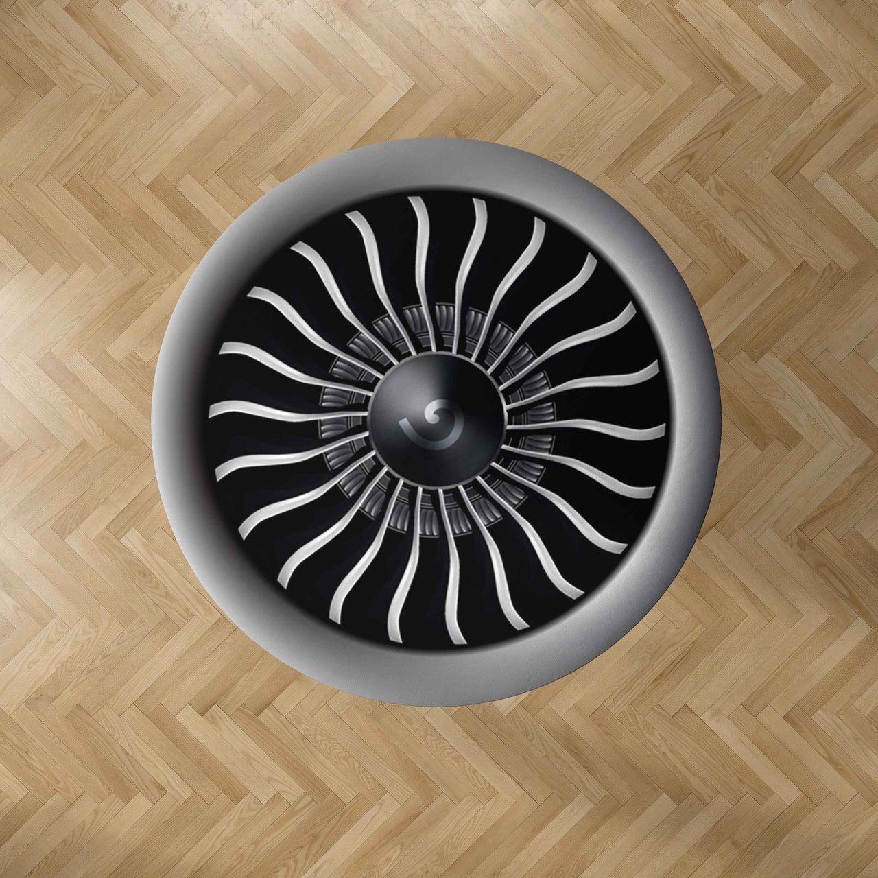 Super Cool Jet Engine Designed Carpet & Floor Mats (Round)