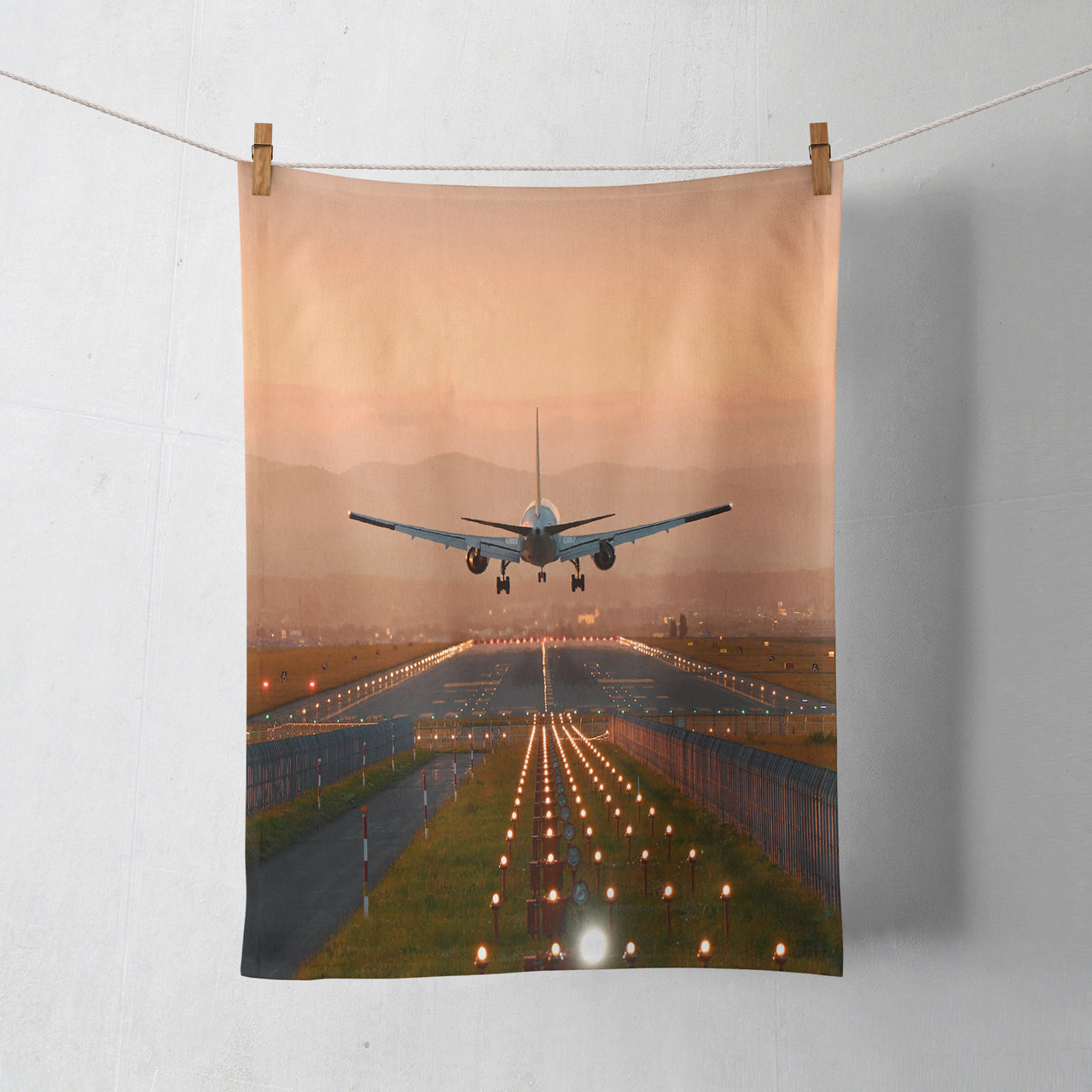 Super Cool Landing During Sunset Designed Towels