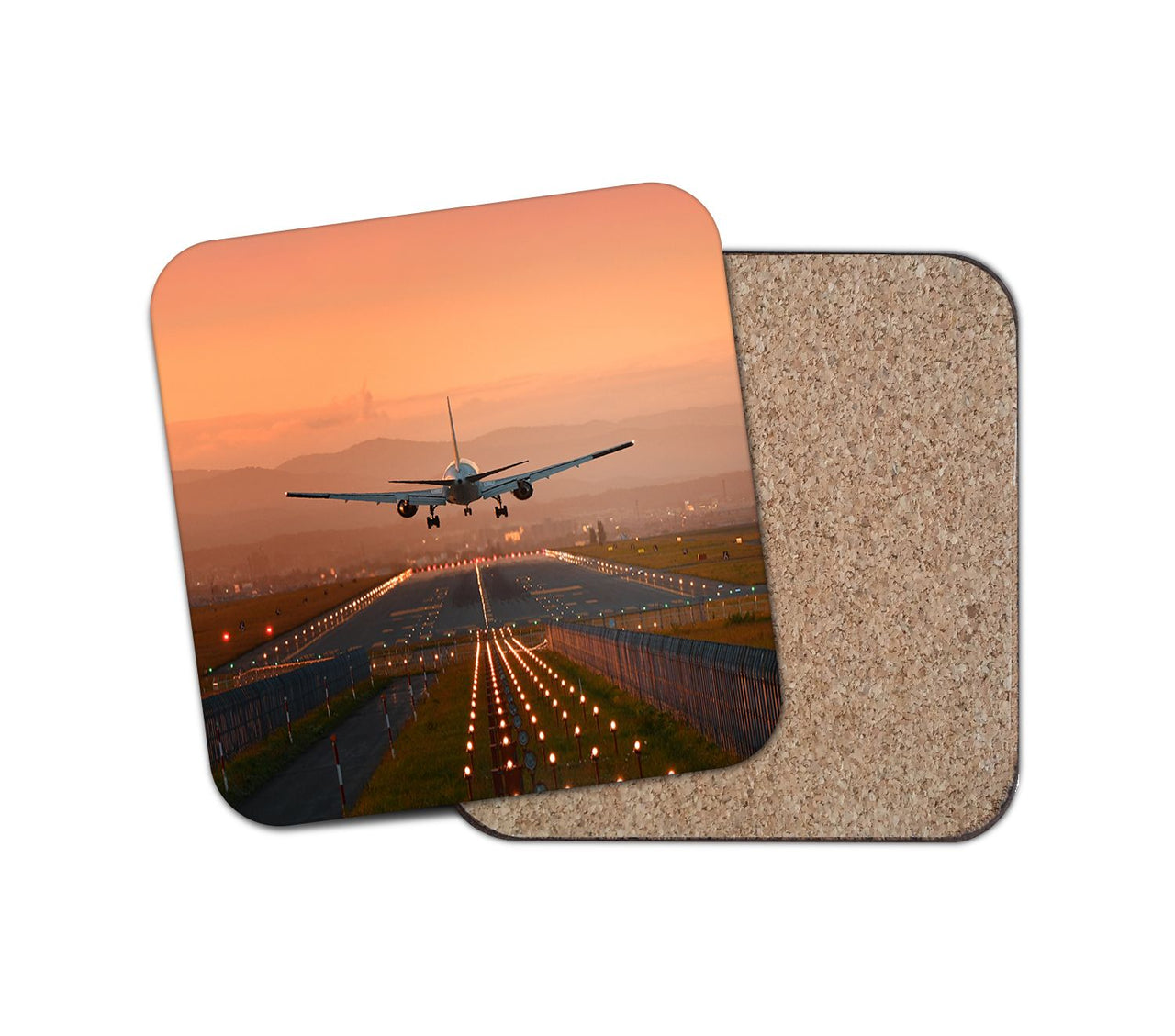 Super Cool Landing During Sunset Designed Coasters