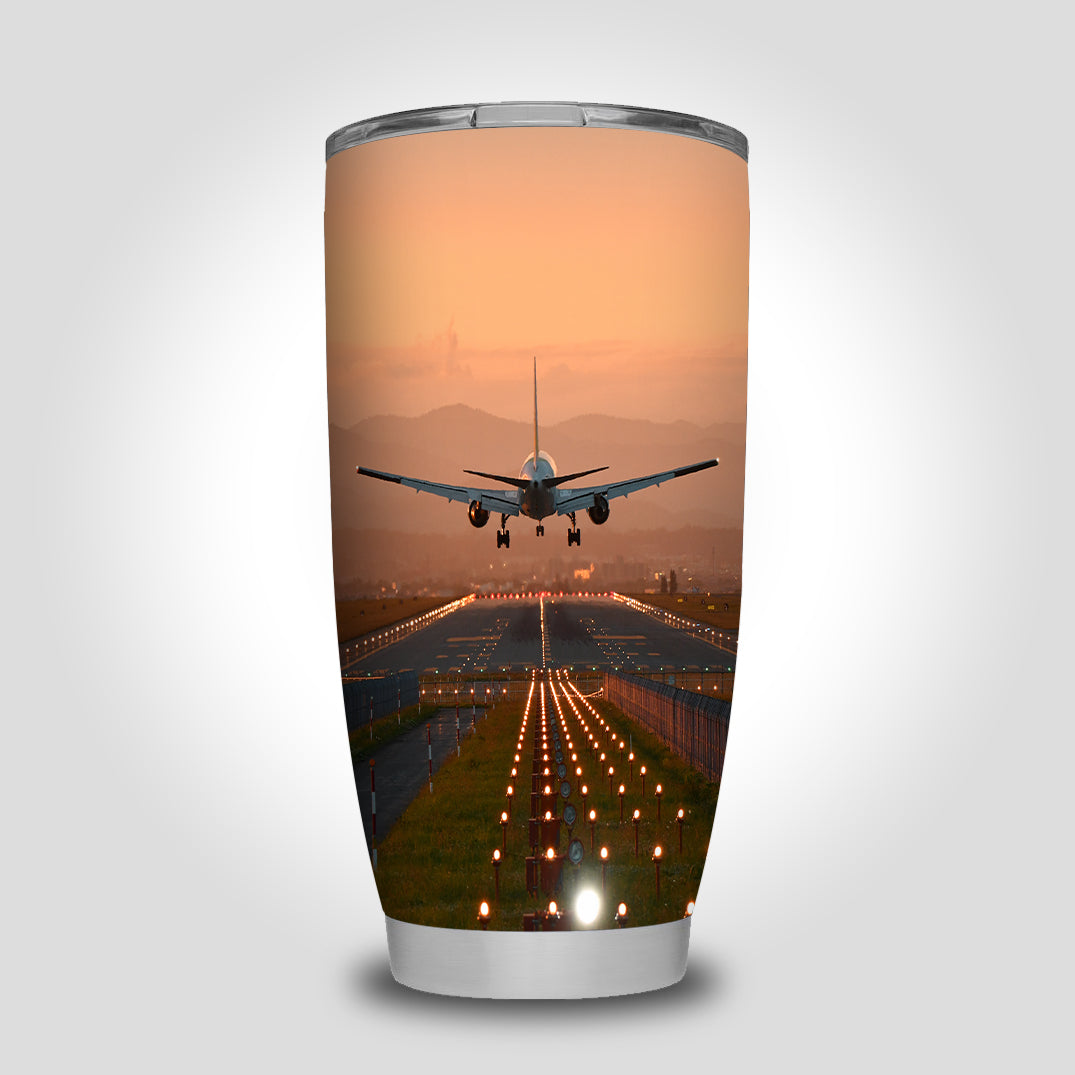 Super Cool Landing During Sunset Designed Tumbler Travel Mugs