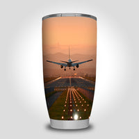 Thumbnail for Super Cool Landing During Sunset Designed Tumbler Travel Mugs