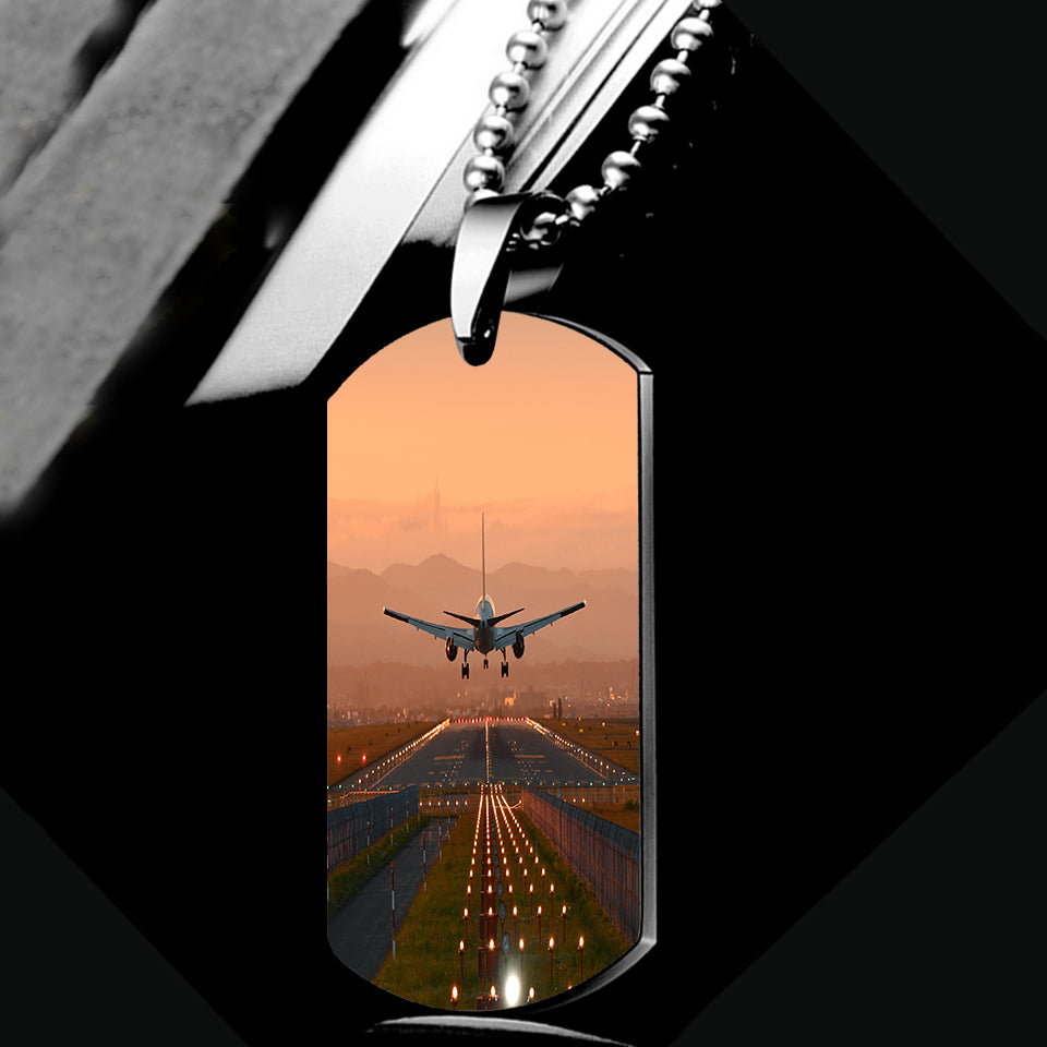 Super Cool Landing During Sunset Designed Metal Necklaces