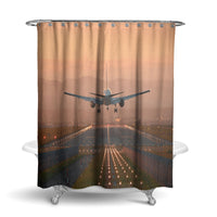 Thumbnail for Super Cool Landing During Sunset Designed Shower Curtains