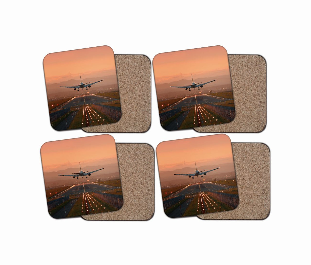 Super Cool Landing During Sunset Designed Coasters