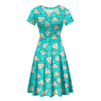Thumbnail for Super Cool Paper Airplanes Designed Women Midi Dress