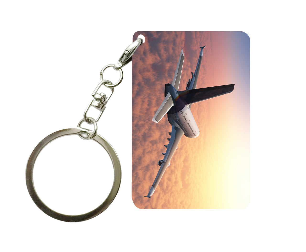 Super Cruising Airbus A380 over Clouds Designed Key Chains