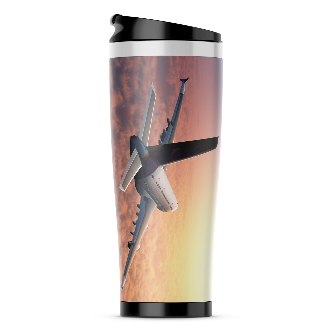 Super Cruising Airbus A380 over Clouds Designed Travel Mugs