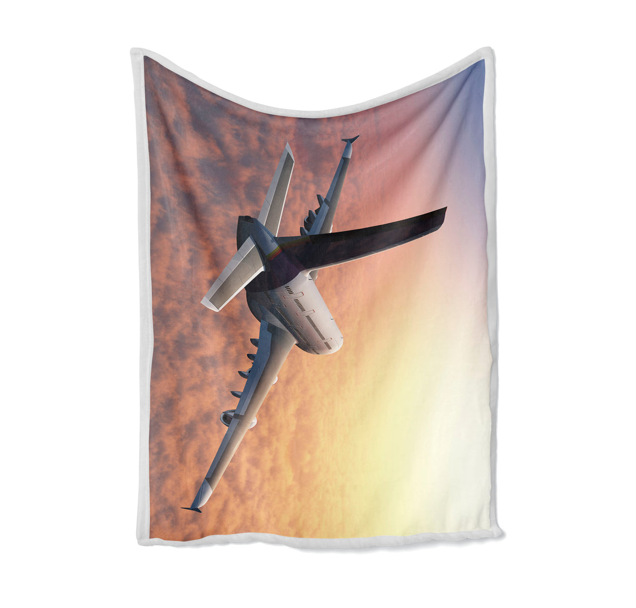 Super Cruising Airbus A380 over Clouds Designed Bed Blankets & Covers