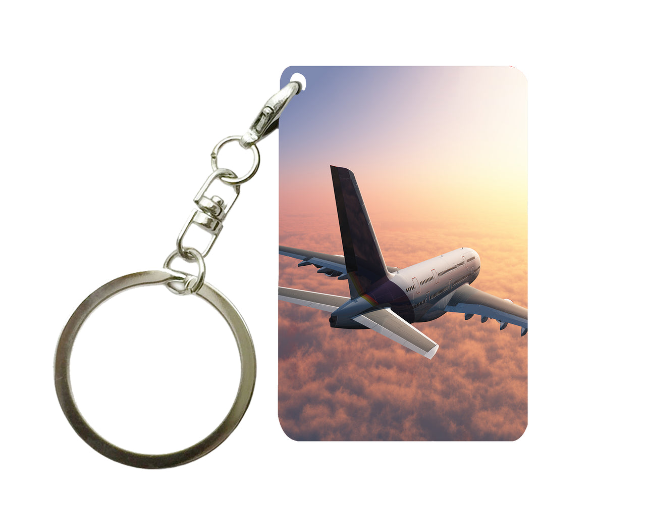 Super Cruising Airbus A380 over Clouds Designed Key Chains