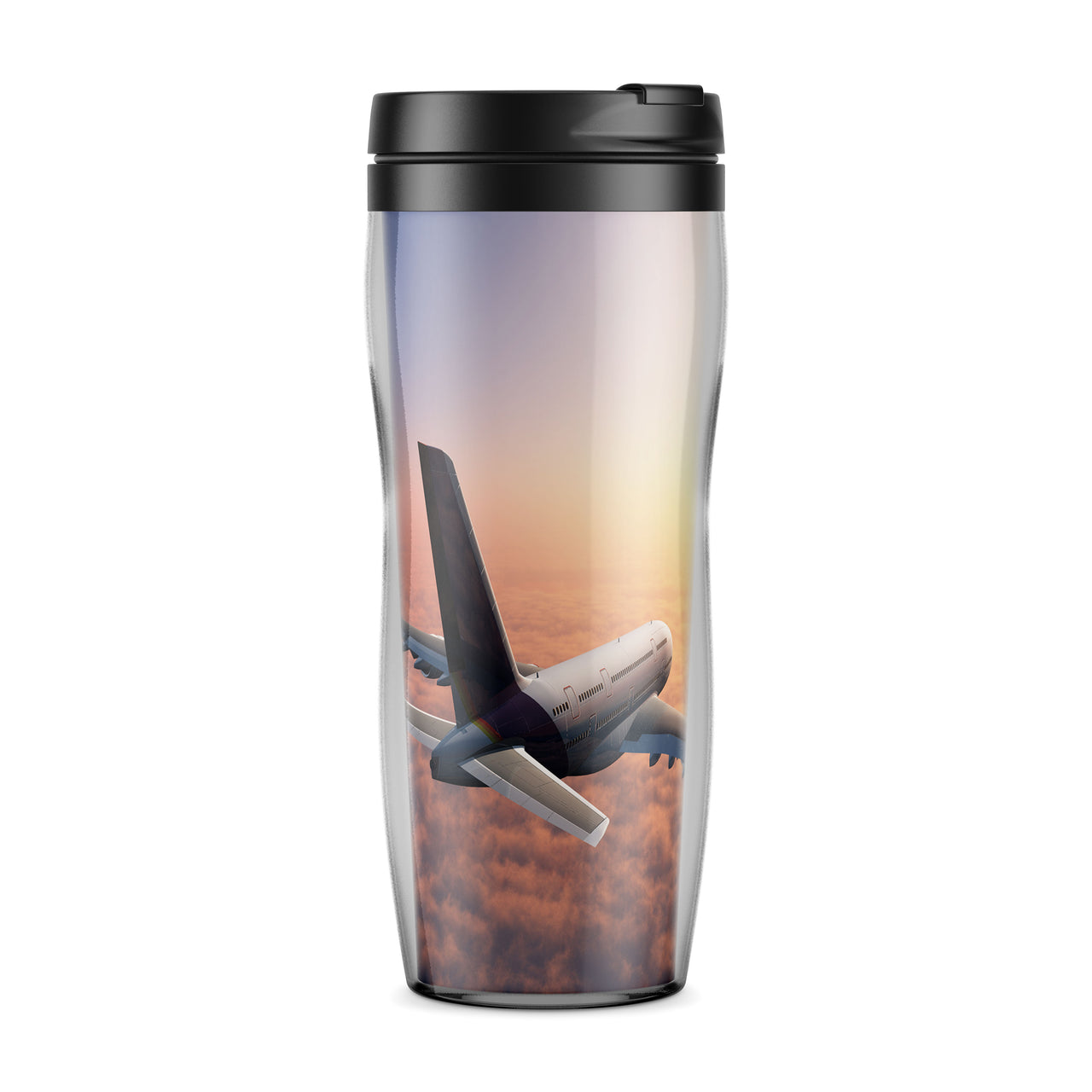 Super Cruising Airbus A380 over Clouds Designed Travel Mugs