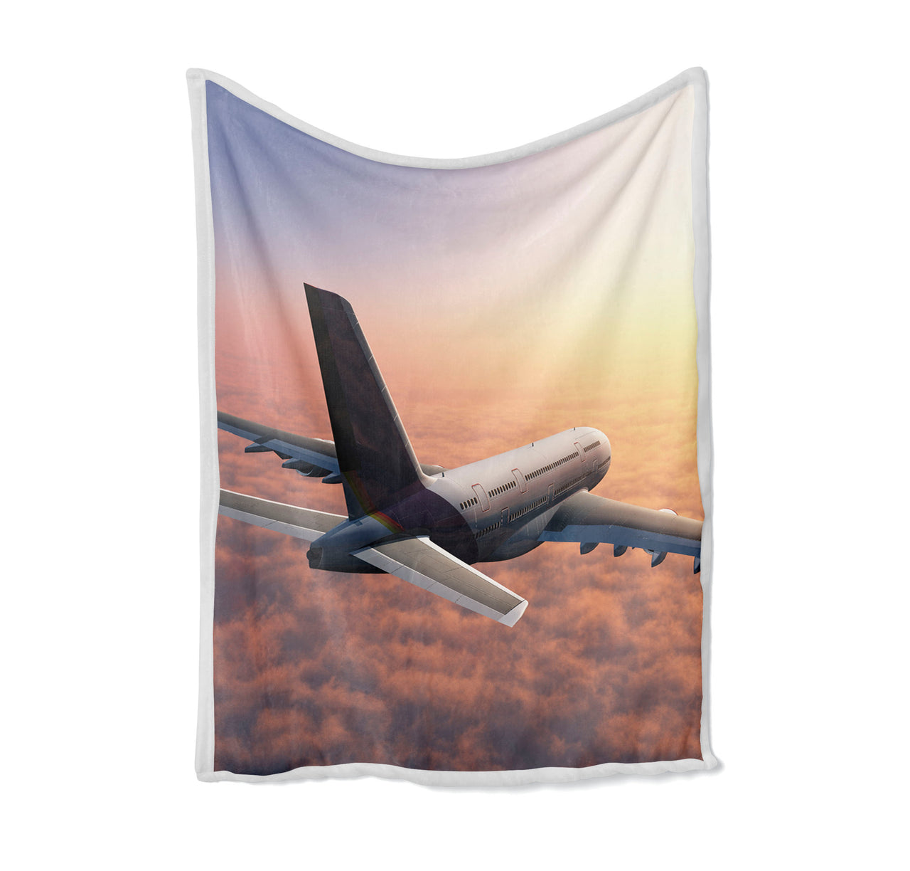 Super Cruising Airbus A380 over Clouds Designed Bed Blankets & Covers