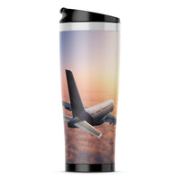 Thumbnail for Super Cruising Airbus A380 over Clouds Designed Travel Mugs