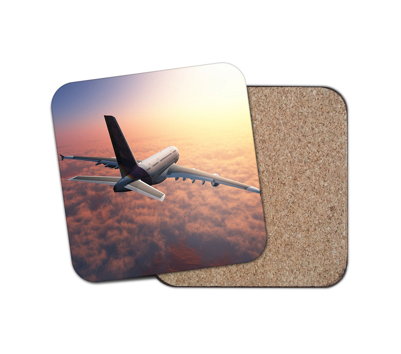 Super Cruising Airbus A380 over Clouds Designed Coasters