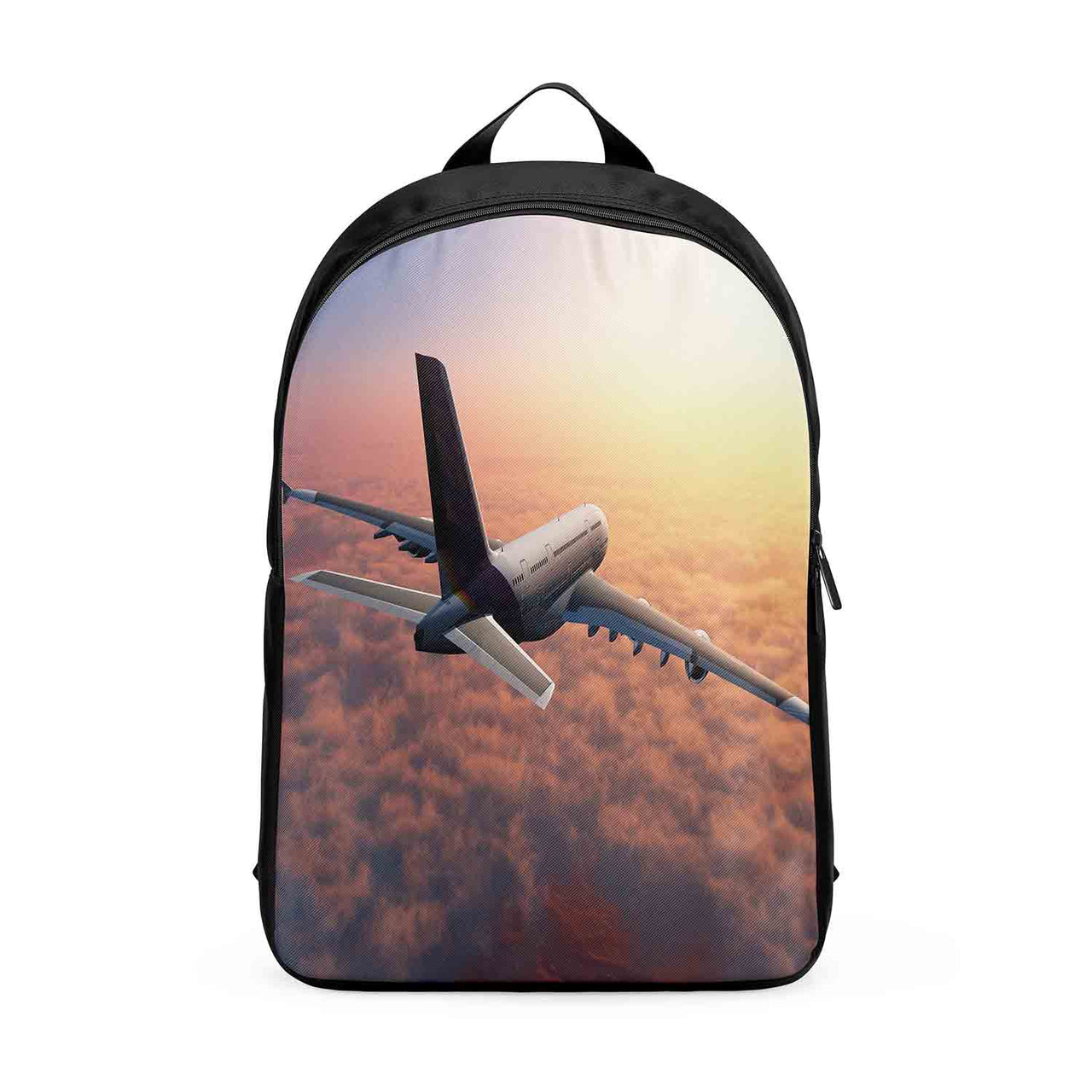 Super Cruising Airbus A380 over Clouds Designed Backpacks