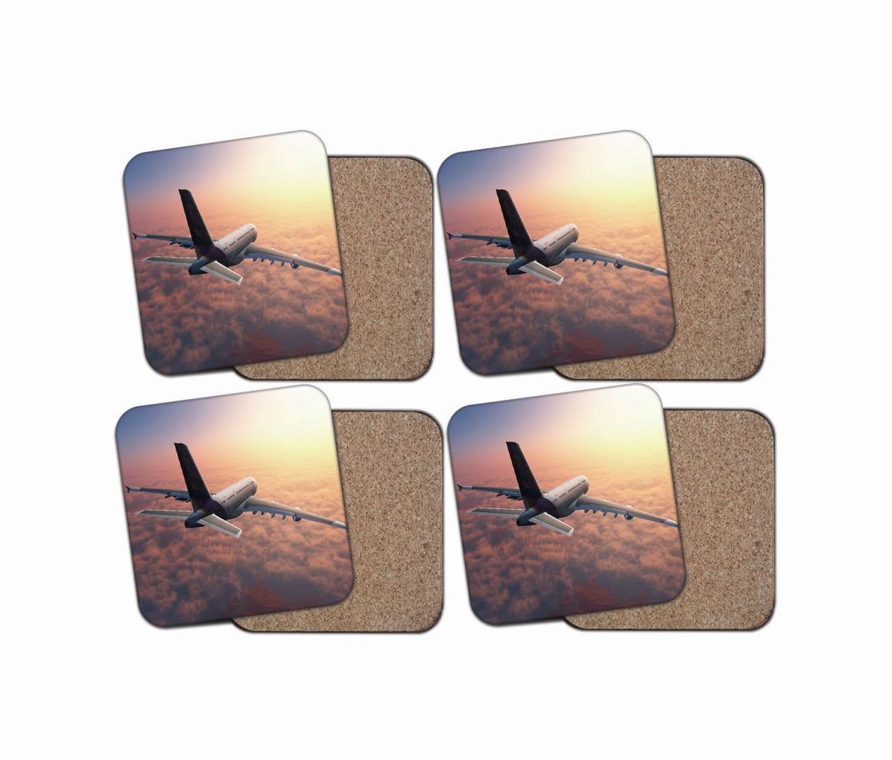 Super Cruising Airbus A380 over Clouds Designed Coasters