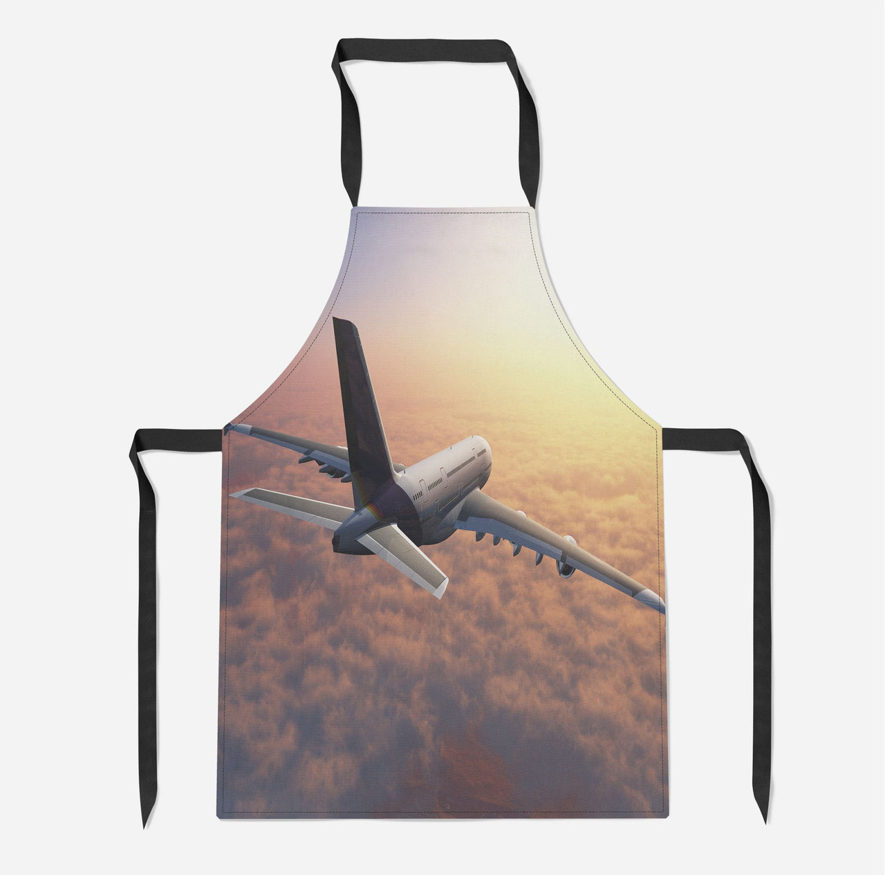 Super Cruising Airbus A380 over Clouds Designed Kitchen Aprons