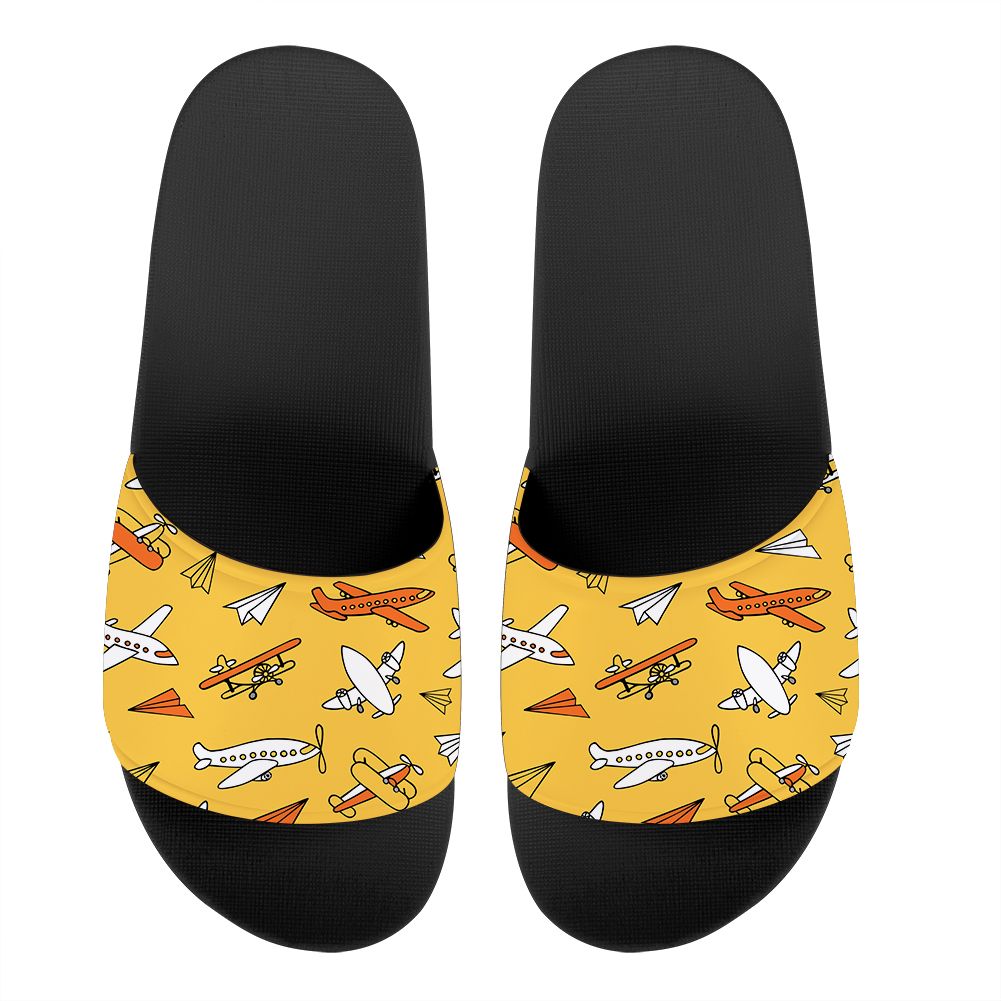 Super Drawings of Airplanes Designed Sport Slippers