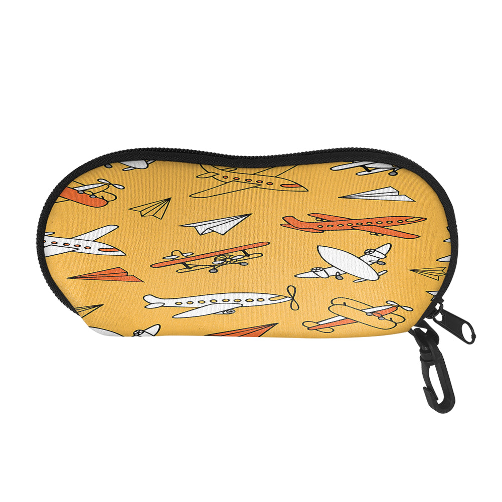 Super Drawings of Airplanes Designed Glasses Bag
