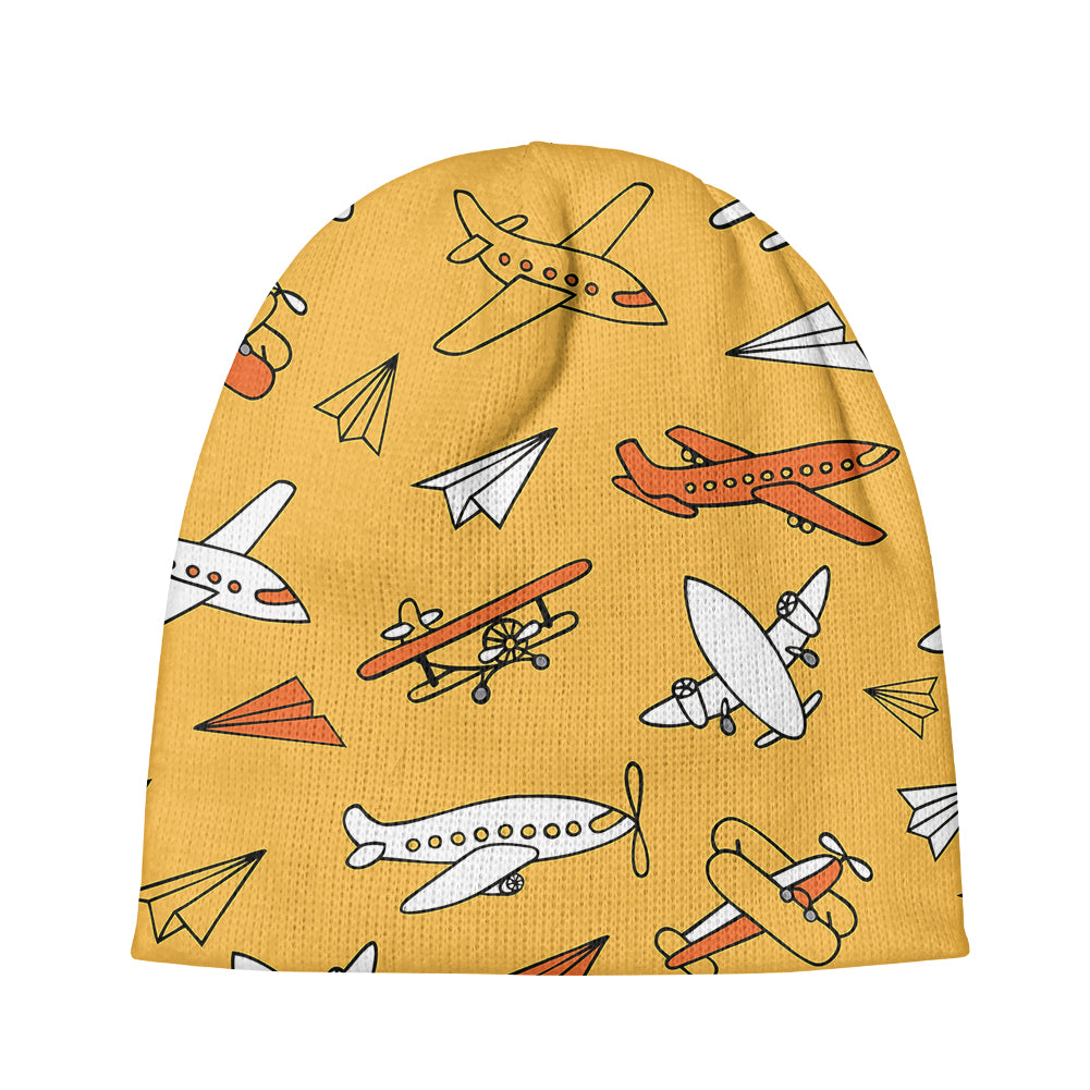 Super Drawings of Airplanes Designed Knit 3D Beanies