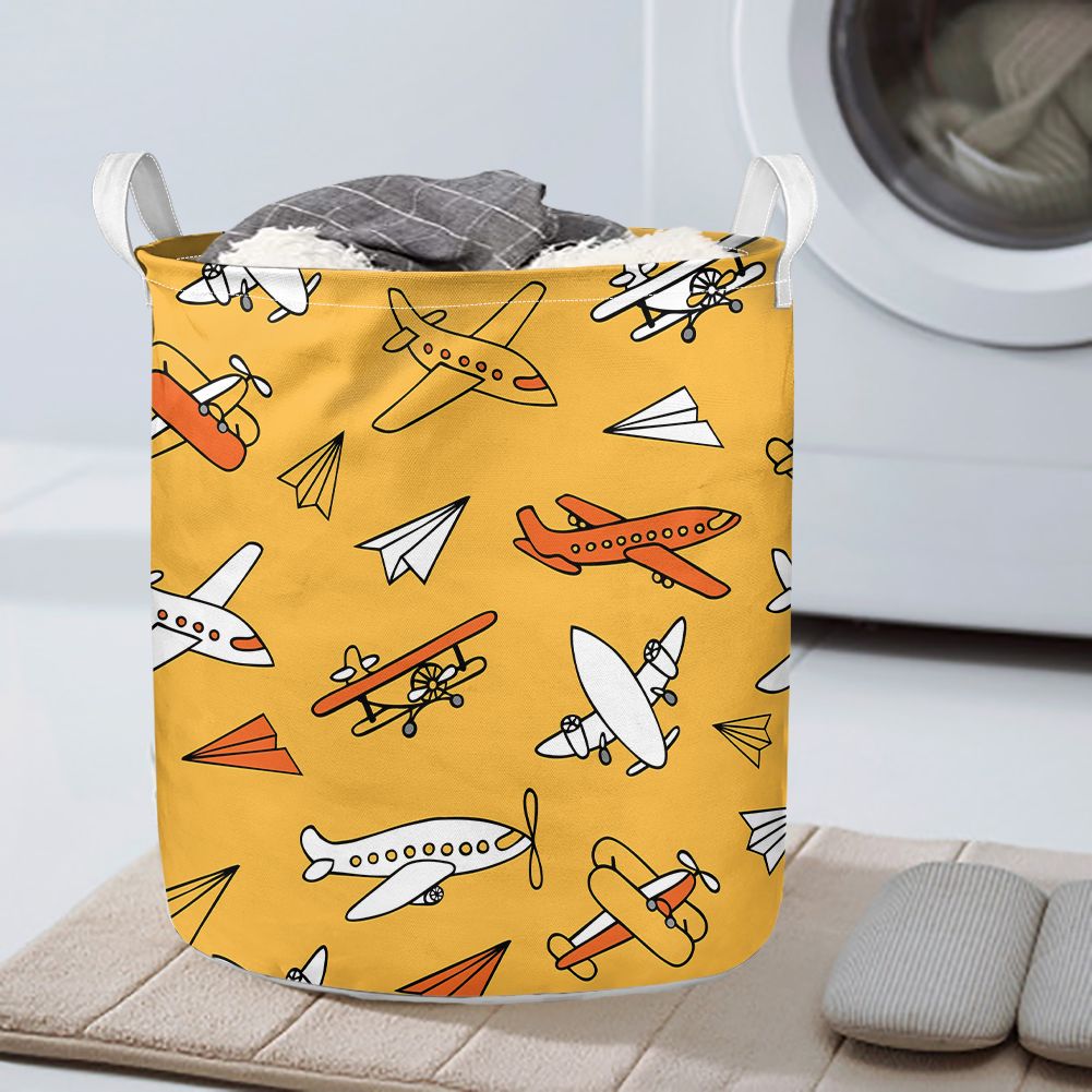 Super Drawings of Airplanes Designed Laundry Baskets