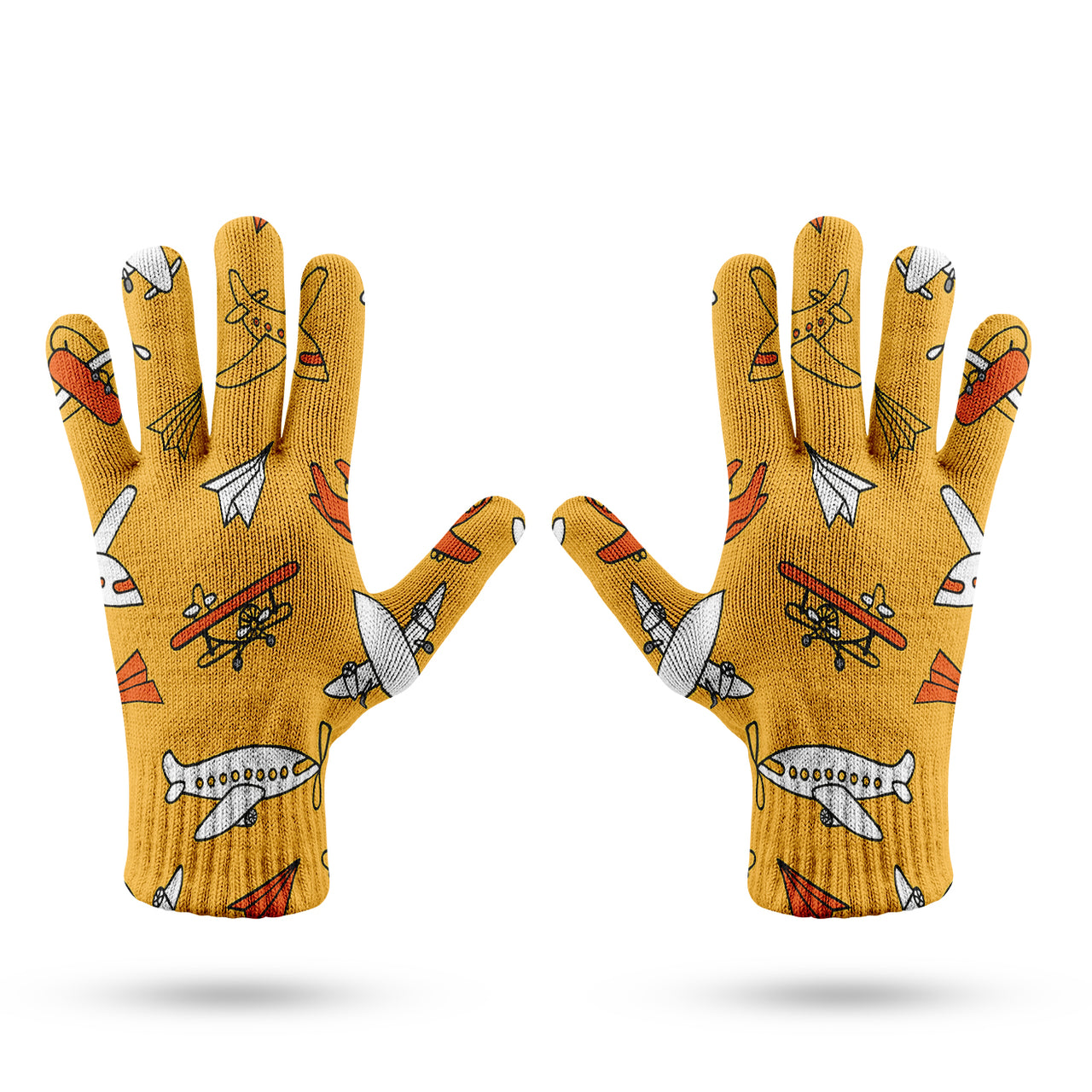 Super Drawings of Airplanes Designed Gloves