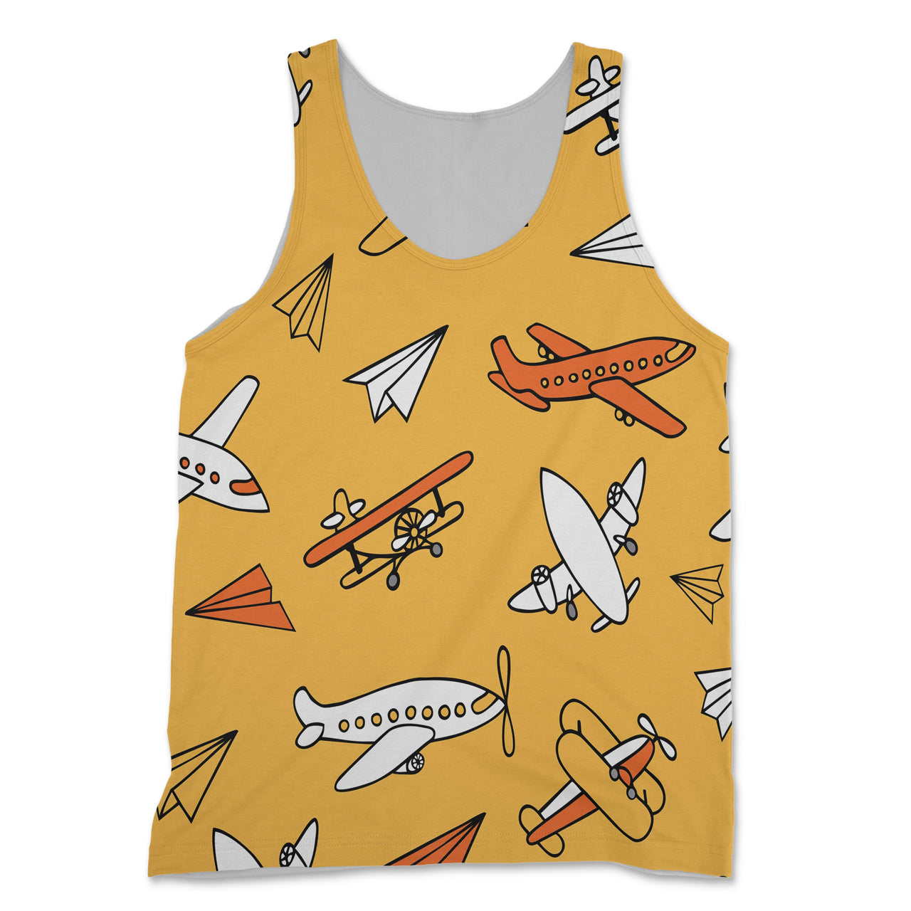Super Drawings of Airplanes Designed 3D Tank Tops