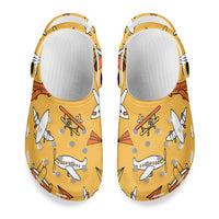 Thumbnail for Super Drawings of Airplanes Designed Hole Shoes & Slippers (MEN)