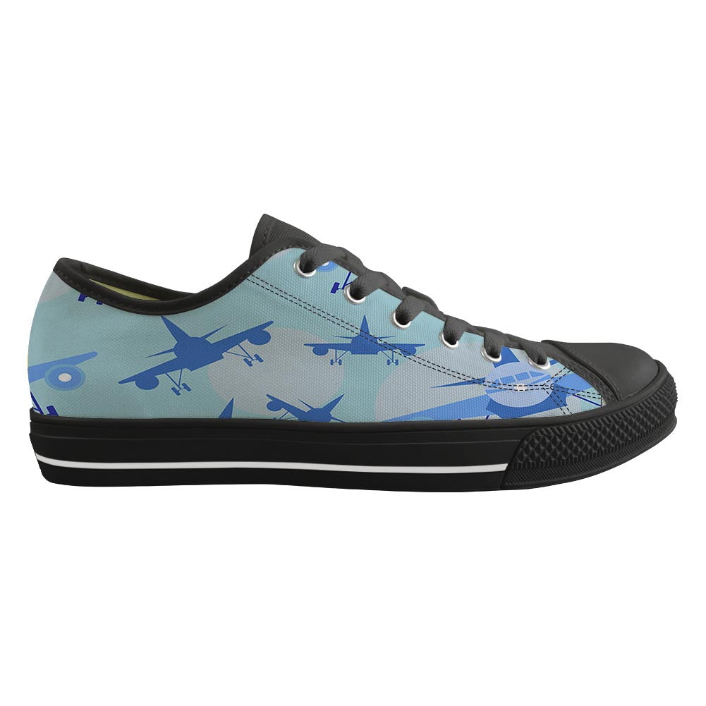 Super Funny Airplanes Designed Canvas Shoes (Women)