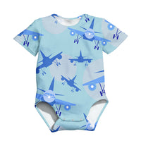 Thumbnail for Super Funny Airplanes Designed 3D Baby Bodysuits