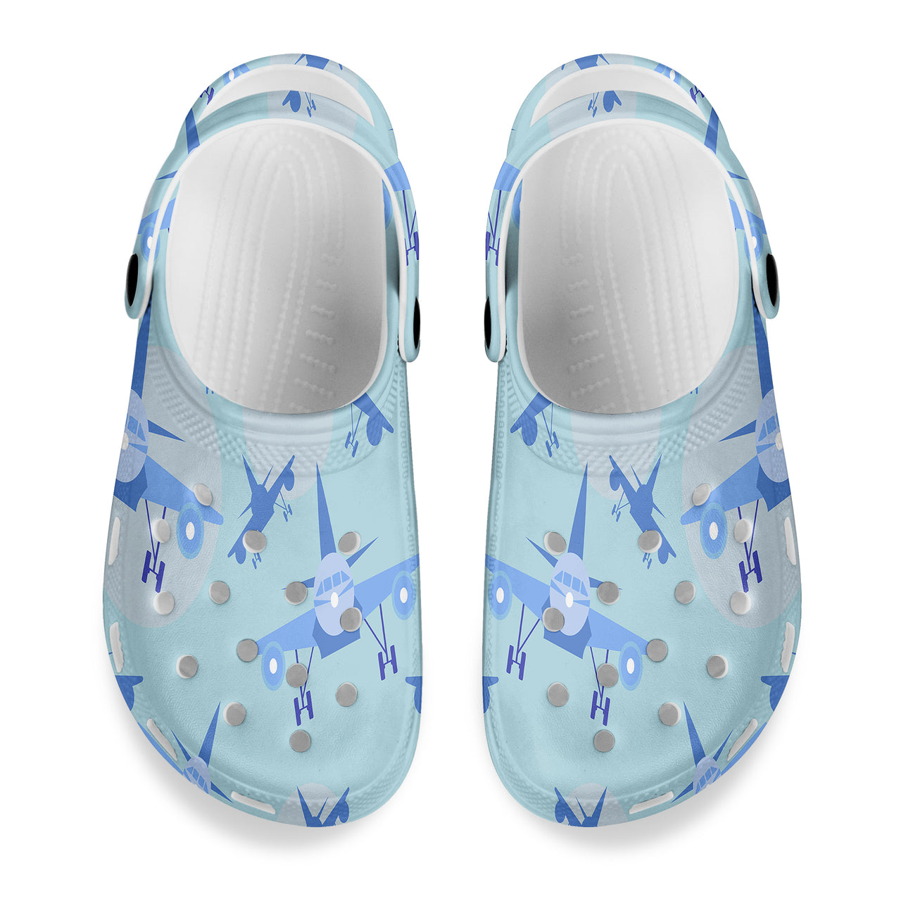 Super Funny Airplanes Designed Hole Shoes & Slippers (WOMEN)