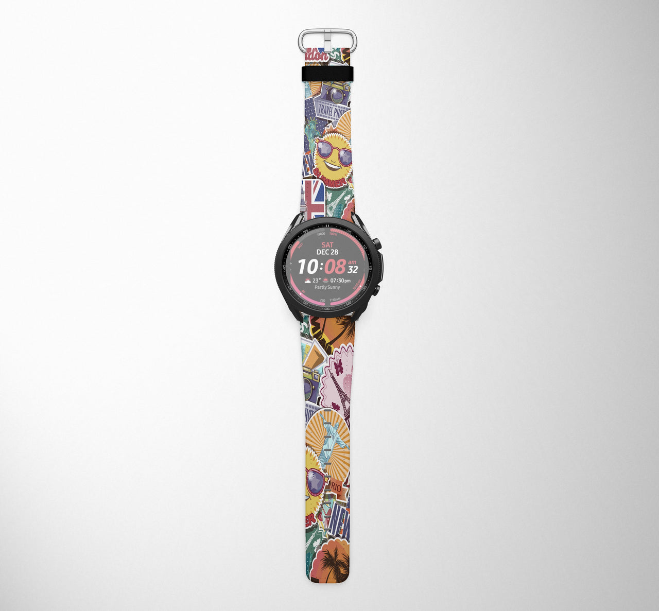 Super Funny Travel Stickers Designed Samsung & Huawei Watch Bands