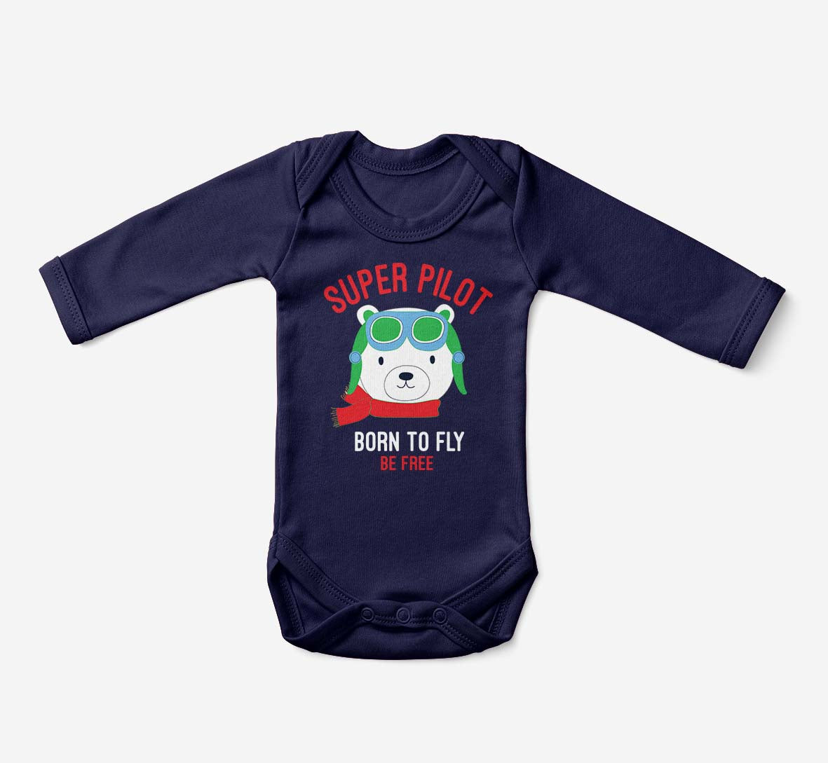 Super Pilot - Born To Fly Designed Baby Bodysuits