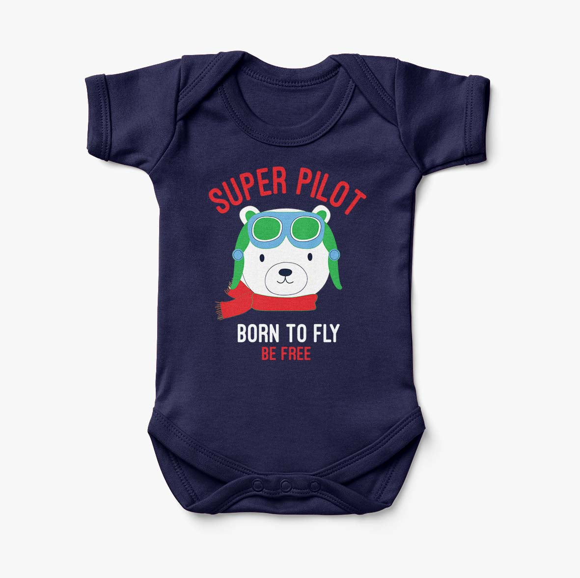 Super Pilot - Born To Fly Designed Baby Bodysuits