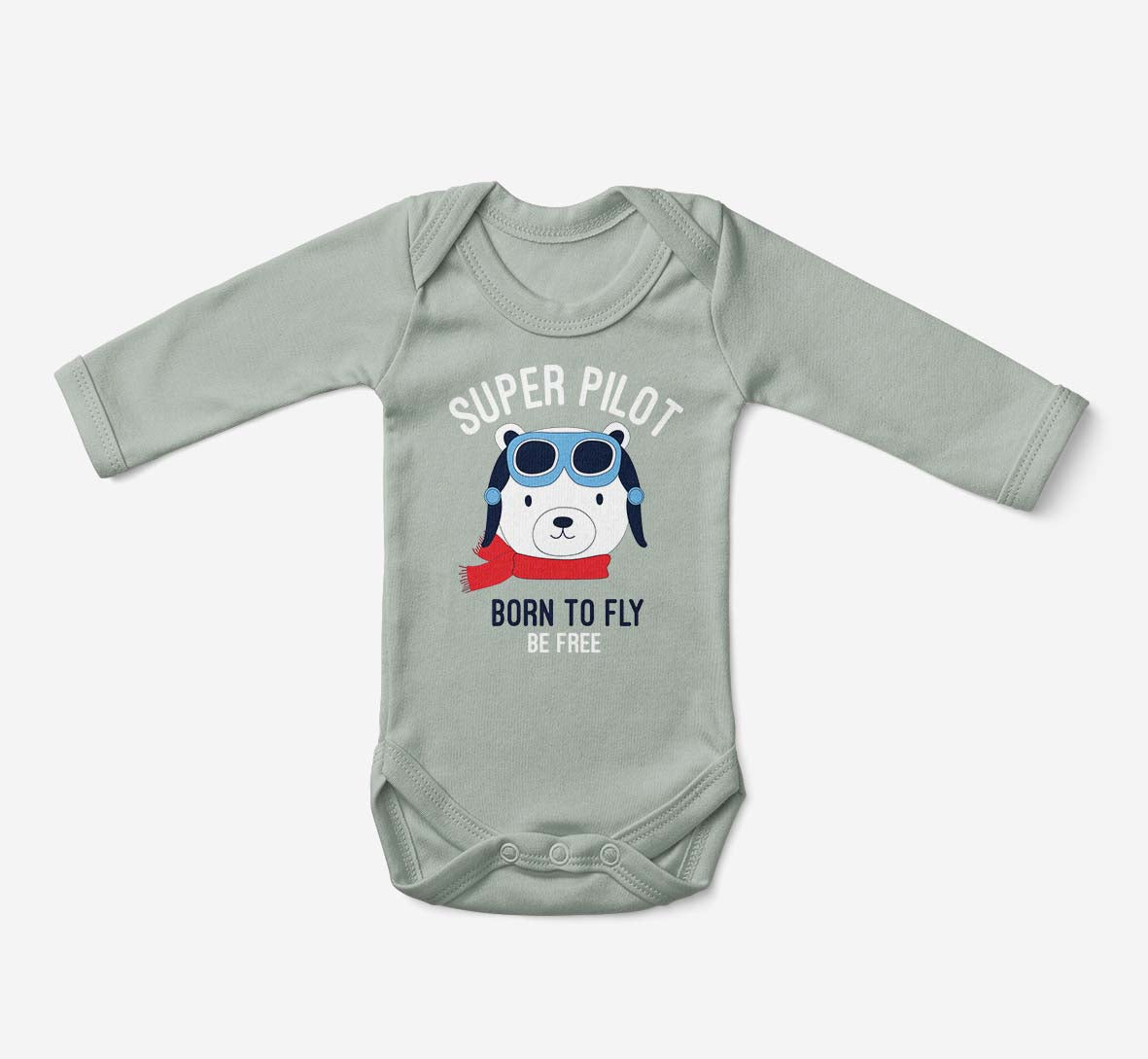 Super Pilot - Born To Fly Designed Baby Bodysuits